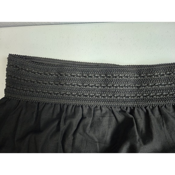 Studio West Apparel Women's L Black Cotton A-Line Skirt with Embroidered Flowers - Picture 4 of 12